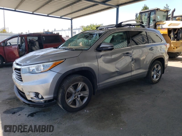 2015 Toyota Highlander Limited with VIN 5TDDKRFH8FS138811, listed as a Copart auction lot 62999715 with 85,853 mi miles and Salvage title. Bid and sale history available at DreamBid. Image 1.