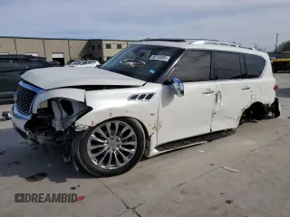 2016 Infiniti QX80 with VIN JN8AZ2NC6G9400034, listed as a Copart auction lot 88742065 with 260,721 mi miles and Salvage Title. Bid and sale history available at carsss.com. Image 1.
