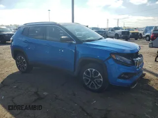2022 Jeep Compass Limited with VIN 3C4NJDCB6NT102209, listed as a Copart auction lot 54700305 with 20,888 mi miles and Clean title. Bid and sale history available at DreamBid. Image 4.