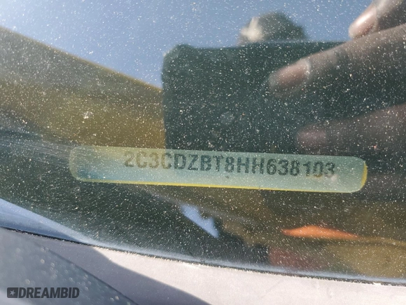 2017 Dodge Challenger R/T Plus with VIN 2C3CDZBT8HH638103, listed as a Copart auction lot 51601085 with 118,166 mi miles and Salvage Title. Bid and sale history available at carsss.com. Image 15.