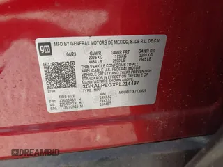 2023 GMC Terrain SLT z VIN 3GKALPEGXPL214487, wystawiony jako IAAI lot #42287611 z przebiegiem 54 520 mil mil oraz . Historia ofert i sprzedaży dostępna na DreamBid. Obrazek 9.