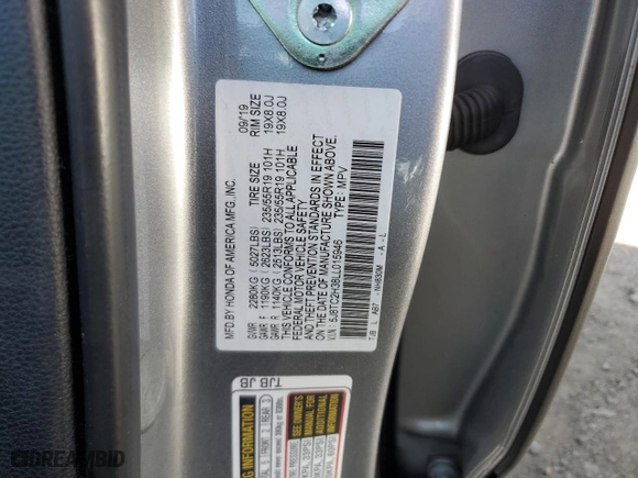 2020 Acura RDX with VIN 5J8TC2H38LL015946, listed as a Copart auction lot 68479834 with 0 mi miles and Salvage Title. Bid and sale history available at carsss.com. Image 14.