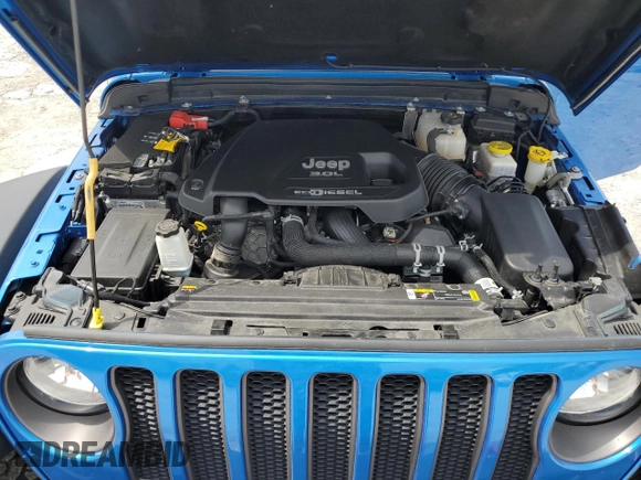 2021 Jeep Wrangler Unlimited Rubicon with VIN 1C4JJXFM7MW794325, listed as a Copart auction lot 54525315 with 43,826 mi miles and Salvage title. Bid and sale history available at DreamBid. Image 12.