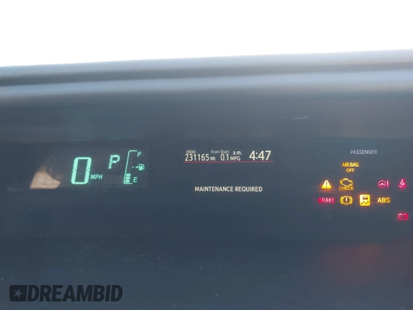 2012 Toyota Prius One with VIN JTDKDTB32C1016141, listed as a IAAI auction lot 41777932 with 231,165 mi miles and . Bid and sale history available at DreamBid. Image 7.