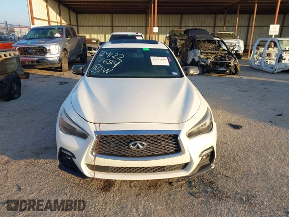 2018 Infiniti Q50 Red Sport 400 with VIN JN1FV7AP3JM461528, listed as a IAAI auction lot 41152839 with 91,500 mi miles and . Bid and sale history available at DreamBid. Image 12.