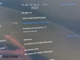 2013 Tesla Model S with VIN 5YJSA1CG8DFP12090, listed as a Copart auction lot 87286844 with 94,810 mi miles and Clean Title. Bid and sale history available at carsss.com. Image 8.