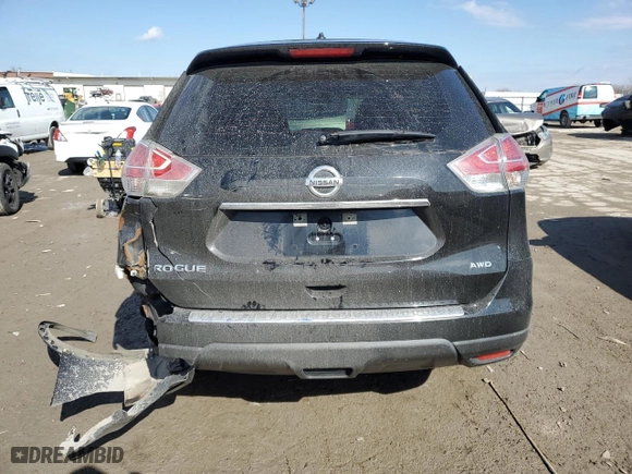 2016 Nissan Rogue SV with VIN KNMAT2MV8GP626068, listed as a Copart auction lot 46903285 with 132,830 mi miles and Salvage Title. Bid and sale history available at carsss.com. Image 6.