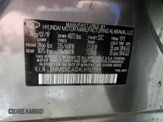 2020 Hyundai Santa Fe Limited with VIN 5NMS5CAD4LH157399, listed as a Copart auction lot 46675725 with 44,686 mi miles and Salvage Title. Bid and sale history available at DreamBid. Image 16.