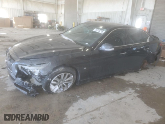 2015 Infiniti Q50 Premium with VIN JN1BV7AP1FM340177, listed as a Copart auction lot 45516215 with 76,116 mi miles and Salvage Title. Bid and sale history available at carsss.com. Image 1.