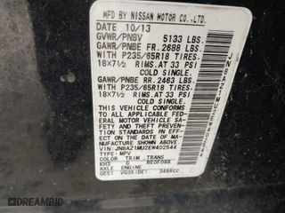 2014 Nissan Murano S with VIN JN8AZ1MU2EW402544, listed as a IAAI auction lot 41732067 with 148,773 mi miles. Bid and sale history available at carsss.com. Image 9.