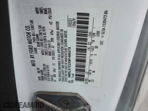 2021 Ford Transit Connect XL с VIN NM0LS7E2XM1486078, выставлен на аукционе Copart как лот 60916425 с пробегом 217 229 миль миль и Чистый • Clean title. История ставок и продаж доступна на DreamBid. Изображение 13.