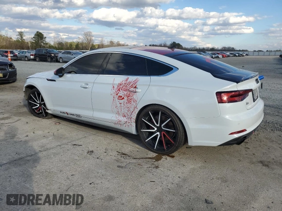 2018 Audi A5 Sportback Premium Plus with VIN WAUENCF55JA019311, listed as a Copart auction lot 39348524 with 59,869 mi miles. Bid and sale history available at carsss.com. Image 2.