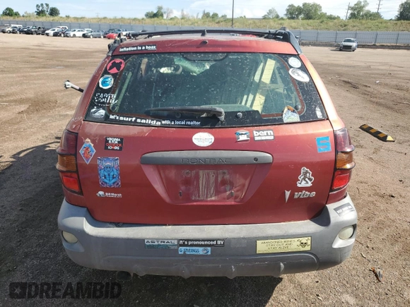 2003 Pontiac Vibe with VIN 5Y2SL62833Z439327, listed as a Copart auction lot 59469174 with 0 mi miles and Salvage Title. Bid and sale history available at carsss.com. Image 6.
