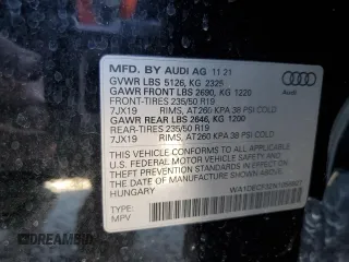 2022 Audi Q3 S line Premium with VIN WA1DECF32N1056927, listed as a Copart auction lot 39252533 with 5,258 mi miles. Bid and sale history available at carsss.com. Image 13.
