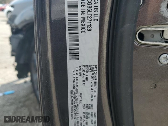 2020 Dodge Journey Crossroad z VIN 3C4PDCGB6LT271129, wystawiony jako Copart lot #48414395 z przebiegiem 94 259 mil mil oraz Szkoda całkowita • Salvage title. Historia ofert i sprzedaży dostępna na DreamBid. Obrazek 12.