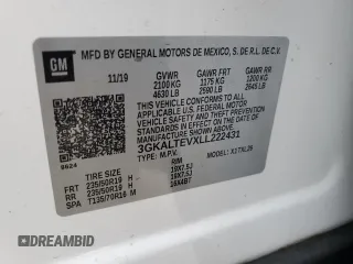 2020 GMC Terrain SLE with VIN 3GKALTEVXLL222431, listed as a Copart auction lot 80990714 with 69,204 mi miles and Salvage title. Bid and sale history available at DreamBid. Image 16.