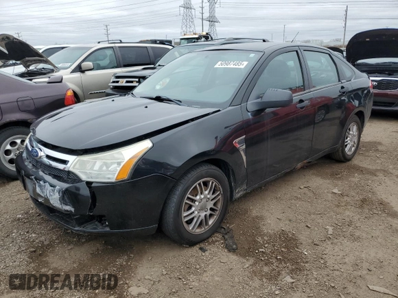 2008 Ford Focus SE with VIN 1FAHP35N98W244782, listed as a Copart auction lot 50987485 with 163,350 mi miles and Salvage Title. Bid and sale history available at carsss.com. Image 1.