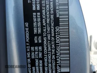 2020 Porsche Macan with VIN WP1AA2A56LLB00130, listed as a Copart auction lot 61091225 with 22,866 mi miles and Salvage title. Bid and sale history available at DreamBid. Image 14.