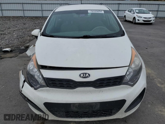 2014 Kia Rio LX with VIN KNADM5A39E6354838, listed as a Copart auction lot 76335694 with 148,265 mi miles and Salvage Title. Bid and sale history available at carsss.com. Image 5.