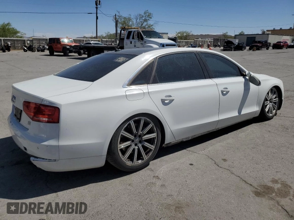 2012 Audi A8 L with VIN WAURVAFD2CN005083, listed as a Copart auction lot 55536025 with 172,865 mi miles and Clean Title. Bid and sale history available at carsss.com. Image 3.