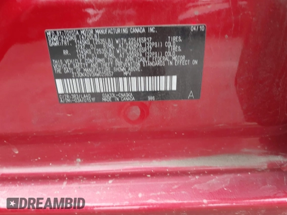 2010 Toyota RAV4 Limited with VIN 2T3DK4DV3AW025657, listed as a IAAI auction lot 42318941 with Not provided miles and . Bid and sale history available at DreamBid. Image 9.