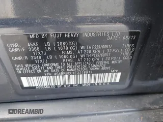 2014 Subaru Outback Premium with VIN 4S4BRBCCXE3218917, listed as a IAAI auction lot 42088676 with 160,290 mi miles and . Bid and sale history available at DreamBid. Image 9.