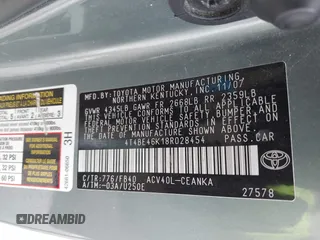 2008 Toyota Camry LE with VIN 4T4BE46K18R028454, listed as a IAAI auction lot 42264751 with 263,988 mi miles and . Bid and sale history available at DreamBid. Image 9.