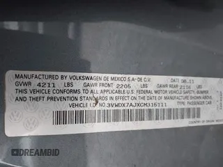 2012 Volkswagen Jetta SE с VIN 3VWDX7AJXCM315111, выставлен на аукционе IAAI как лот 42496661 с пробегом 206 016 миль миль и . История ставок и продаж доступна на DreamBid. Изображение 9.