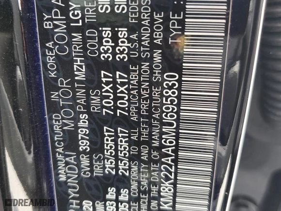 2021 Hyundai Kona SEL with VIN KM8K22AA6MU695830, listed as a Copart auction lot 52343985 with 58,478 mi miles and Salvage Title. Bid and sale history available at carsss.com. Image 14.