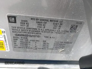 2013 GMC Acadia SLE with VIN 1GKKRNED1DJ157161, listed as a IAAI auction lot 41883907 with 156,020 mi miles. Bid and sale history available at carsss.com. Image 9.