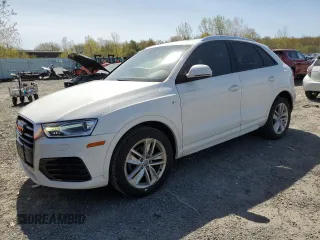 2018 Audi Q3 Premium with VIN WA1ECCFS7JR019255, listed as a Copart auction lot 54581155 with 76,923 mi miles and Salvage title. Bid and sale history available at DreamBid. Image 1.