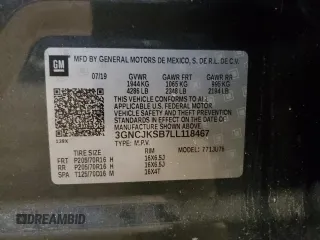 2020 Chevrolet Trax LS with VIN 3GNCJKSB7LL118467, listed as a Copart auction lot 62269095 with 34,651 mi miles and Salvage title. Bid and sale history available at DreamBid. Image 13.
