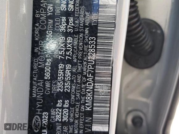2023 Hyundai Ioniq 5 SEL z VIN KM8KNDAF7PU228533, wystawiony jako Copart lot #58331575 z przebiegiem Nie podano mil oraz Nie do naprawy • Non repairable. Historia ofert i sprzedaży dostępna na DreamBid. Obrazek 14.