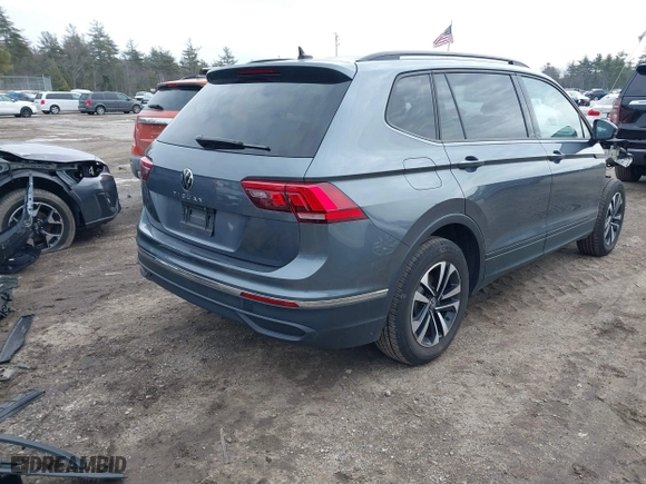 2024 Volkswagen Tiguan S with VIN 3VVRB7AXXRM043374, listed as a IAAI auction lot 41719157 with 21,637 mi miles. Bid and sale history available at carsss.com. Image 4.