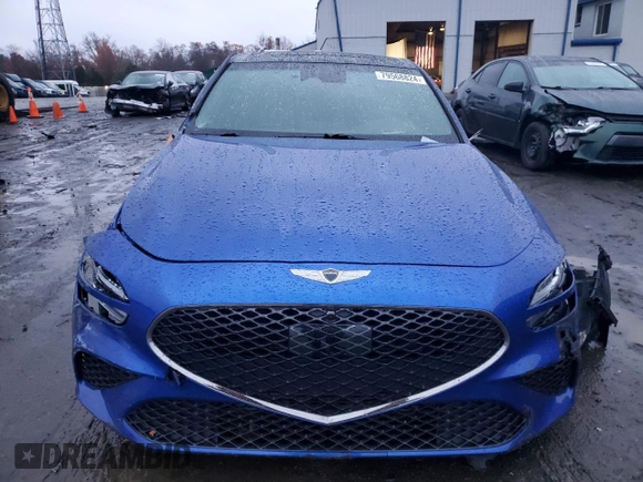 2022 Genesis G70 3.3T with VIN KMTG54TEXNU102485, listed as a Copart auction lot 79568824 with Not Provided miles and Salvage Title. Bid and sale history available at carsss.com. Image 5.