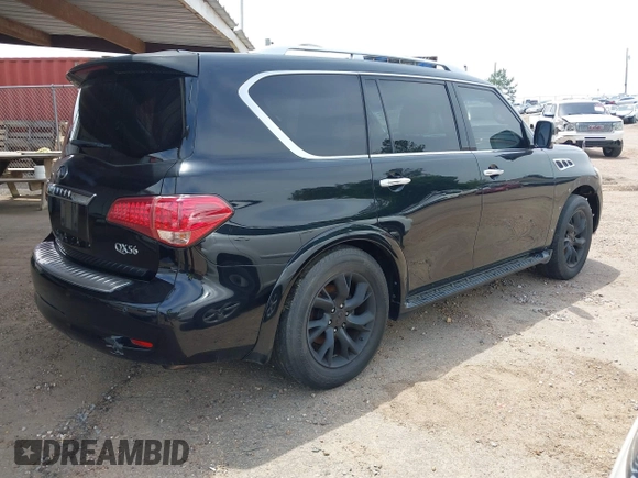 2012 Infiniti QX56 7-passenger with VIN JN8AZ2NEXC9015233, listed as a IAAI auction lot 42228817 with 110,020 mi miles and . Bid and sale history available at DreamBid. Image 4.