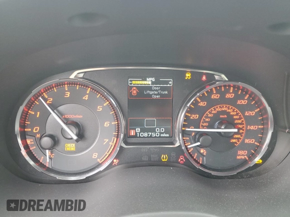 2016 Subaru WRX Premium with VIN JF1VA1E61G9802784, listed as a Copart auction lot 51049475 with 108,750 mi miles and Salvage Title. Bid and sale history available at carsss.com. Image 9.