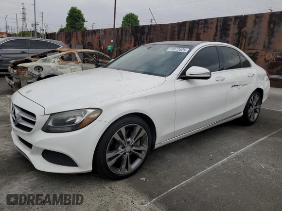 2016 Mercedes-Benz C 300 with VIN 55SWF4JB3GU155989, listed as a Copart auction lot 61872425 with 132,637 mi miles and Salvage title. Bid and sale history available at DreamBid. Image 1.
