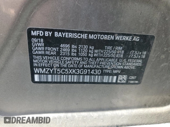 2019 MINI Countryman Cooper S с VIN WMZYT5C5XK3G91430, выставлен на аукционе Copart как лот 59386195 с пробегом 71 335 миль миль и Списание • Salvage title. История ставок и продаж доступна на DreamBid. Изображение 12.