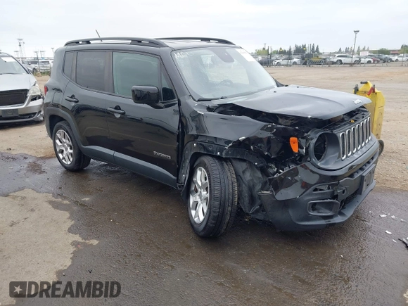 2017 Jeep Renegade Latitude with VIN ZACCJABB9HPE58804, listed as a IAAI auction lot 42100567 with 100,474 mi miles. Bid and sale history available at carsss.com. Image 1.