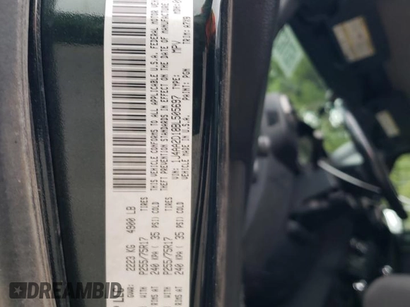 2011 Jeep Wrangler Sport with VIN 1J4AA2D18BL505697, listed as a Copart auction lot 53162175 with 144,024 mi miles and Clean Title. Bid and sale history available at carsss.com. Image 12.