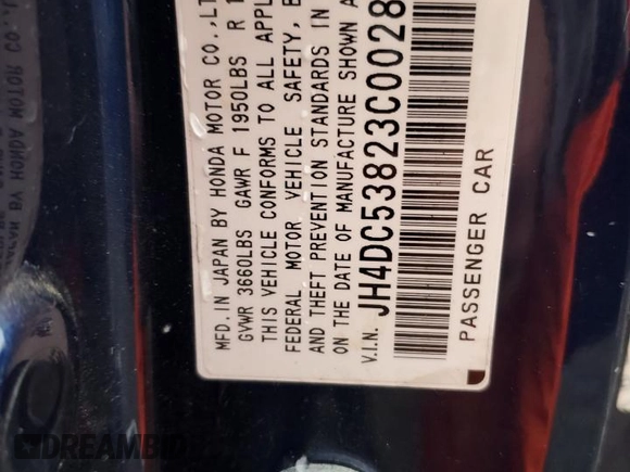 2003 Acura RSX with VIN JH4DC53823C002857, listed as a Copart auction lot 81248994 with 183,436 mi miles and Salvage Title. Bid and sale history available at carsss.com. Image 12.