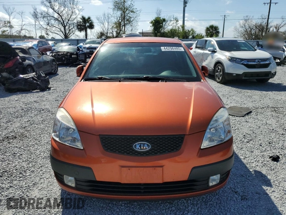 2009 Kia Rio LX with VIN KNADE243896494604, listed as a Copart auction lot 44298485 with 75,326 mi miles and Non Repairable. Bid and sale history available at carsss.com. Image 5.