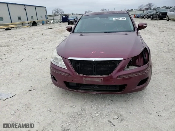 2010 Hyundai Genesis with VIN KMHGC4DF3AU101521, listed as a Copart auction lot 45555195 with 127,577 mi miles and Salvage Title. Bid and sale history available at carsss.com. Image 10.