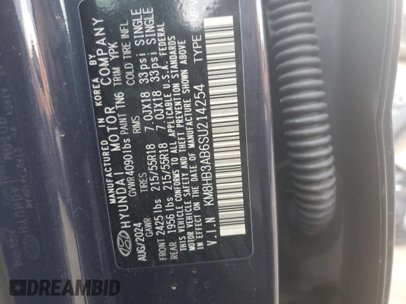 2025 Hyundai Kona SEL with VIN KM8HB3AB6SU214254, listed as a Copart auction lot 45133055 with 1,520 mi miles and Salvage Title. Bid and sale history available at carsss.com. Image 13.