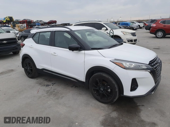 2024 Nissan Kicks SR with VIN 3N1CP5DV2RL490973, listed as a Copart auction lot 50377055 with 3,408 mi miles and Salvage Title. Bid and sale history available at DreamBid. Image 4.