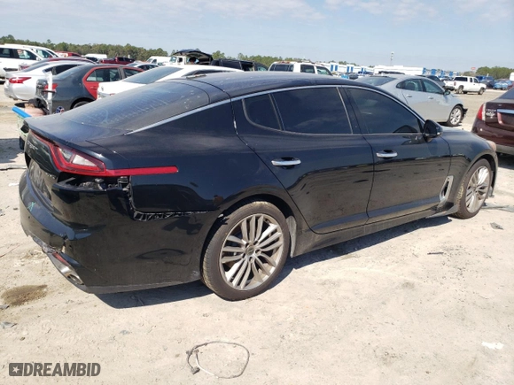 2018 Kia Stinger with VIN KNAE15LAXJ6039369, listed as a Copart auction lot 44592225 with 116,080 mi miles and Salvage Title. Bid and sale history available at carsss.com. Image 3.