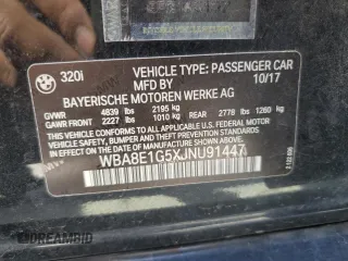 2018 BMW 3 Series 320i with VIN WBA8E1G5XJNU91447, listed as a Copart auction lot 49338895 with 114,191 mi miles and Salvage Title. Bid and sale history available at carsss.com. Image 13.