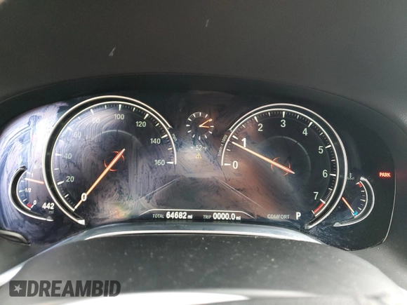 2018 BMW 7 Series 750i with VIN WBA7F0C55JGM23537, listed as a Copart auction lot 76824074 with 64,682 mi miles and Salvage Title. Bid and sale history available at carsss.com. Image 9.