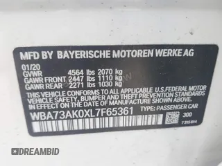 2020 BMW 2 Series 228i xDrive with VIN WBA73AK0XL7F65361, listed as a IAAI auction lot 41784834 with 61,856 mi miles. Bid and sale history available at carsss.com. Image 9.